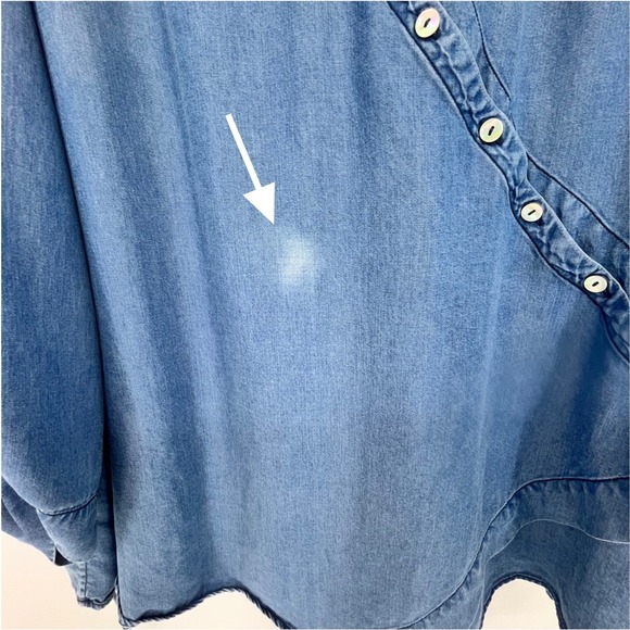 Soft Surroundings Tunic Top Women 3X Blue Asymmetrical Coastal Grandma Lagenlook - Picture 6 of 9